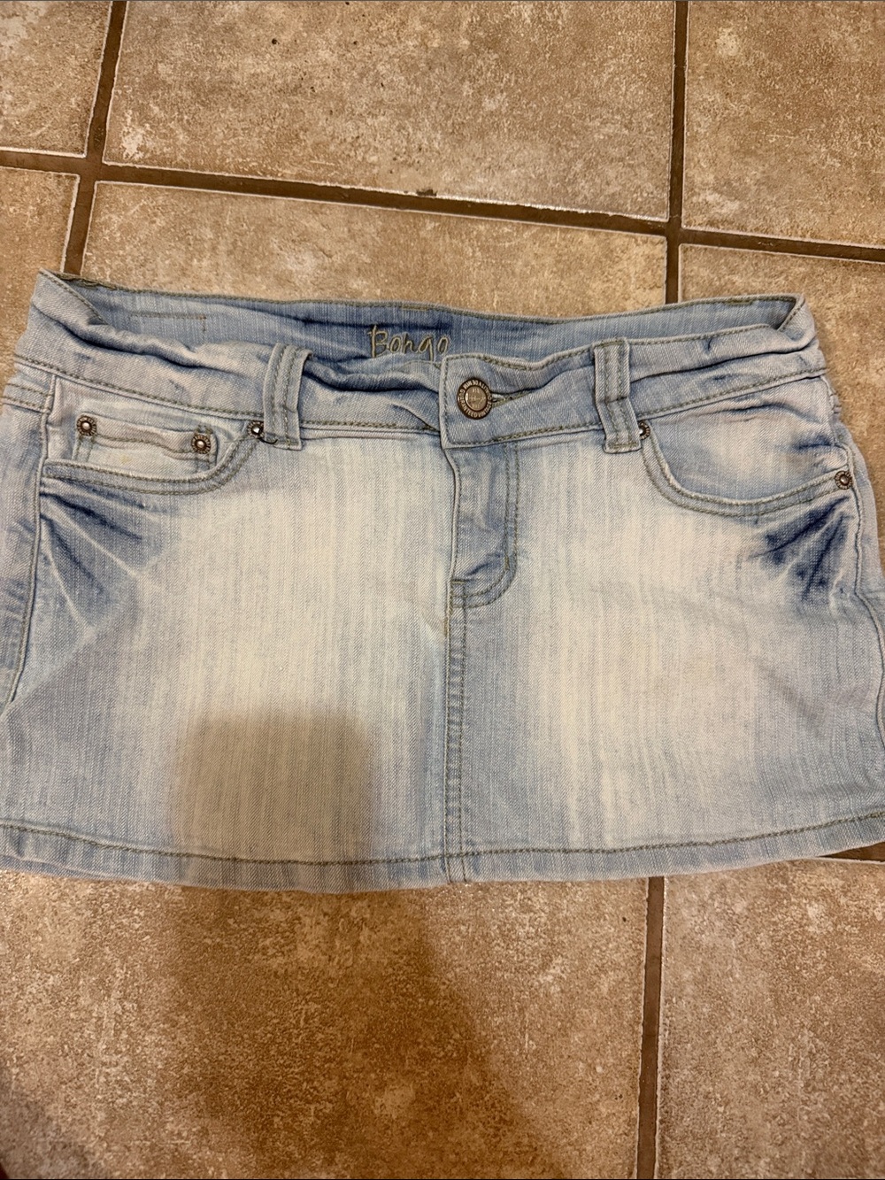 Vintage bongo Light Wash Denim Mini Skirt - Women size 5